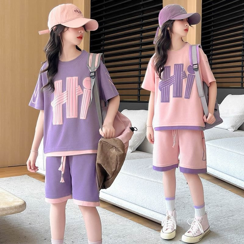 Summer Clothing Teen Girls - Комплекты футболок для девочек, новые летние