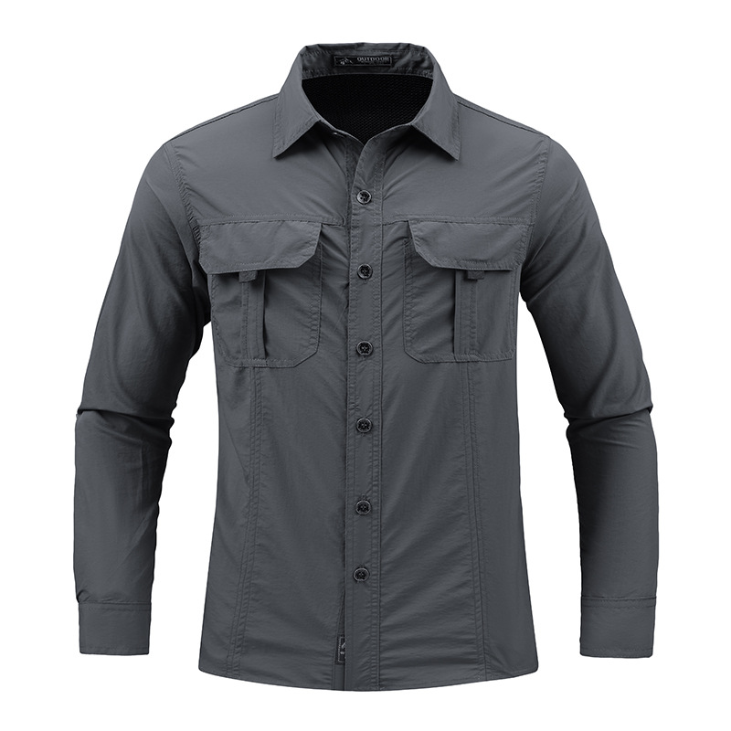 Summer Hiking Clothing - Мужская сетчатая рубашка с длинным рукавом,