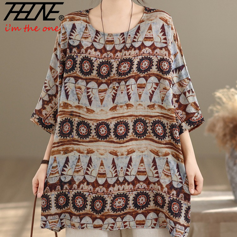 Summer Clothing Fabric - THHONE Модная летняя женская блузка больших
