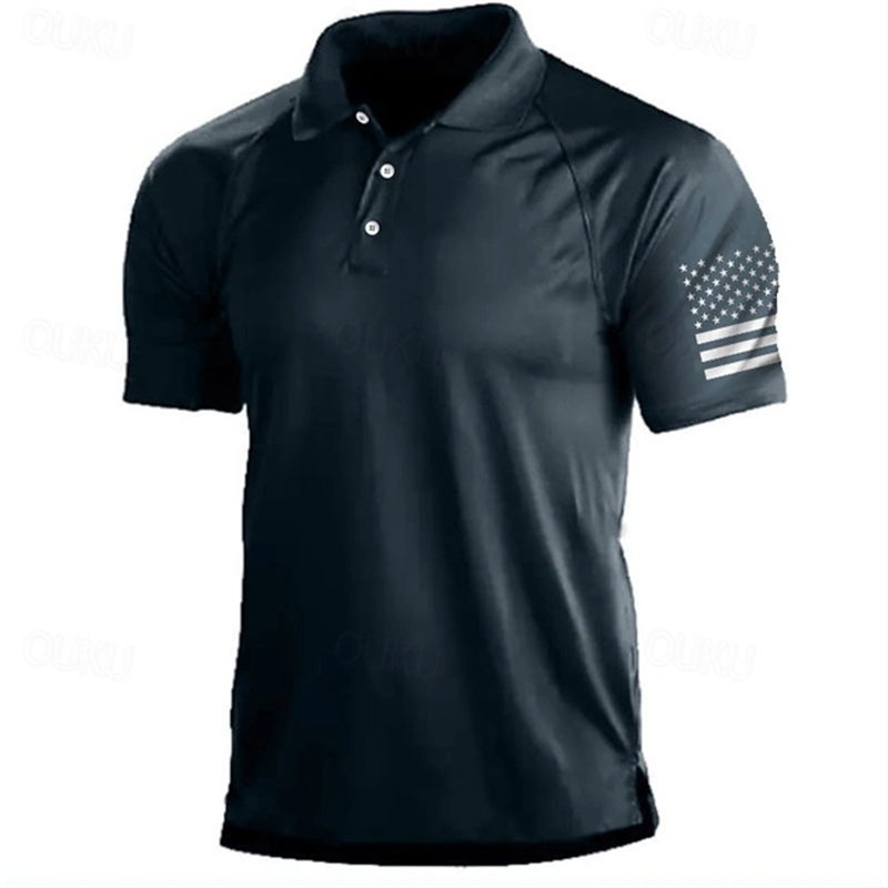 Summer Golf Clothing - Рубашка-поло с 3D принтом флага США