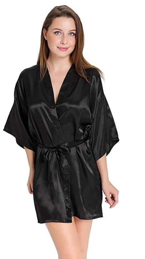 Summer Nights Clothing - Пикантный Шелковый Атласный халат-кимоно, короткий халат,