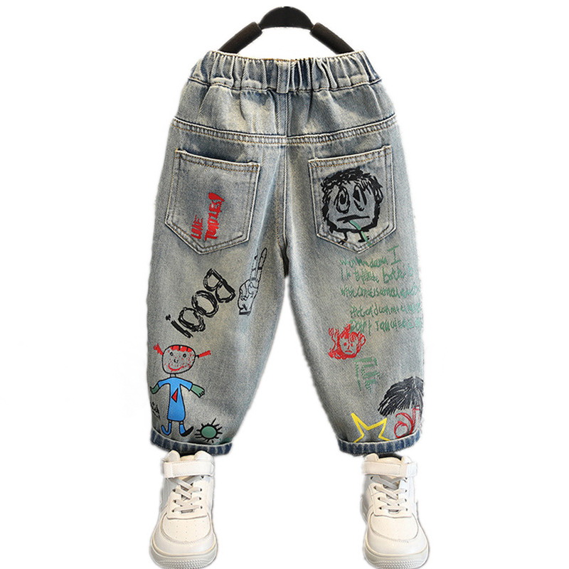 Summer Clothing Drawing - Джинсы для маленьких мальчиков, детская одежда,