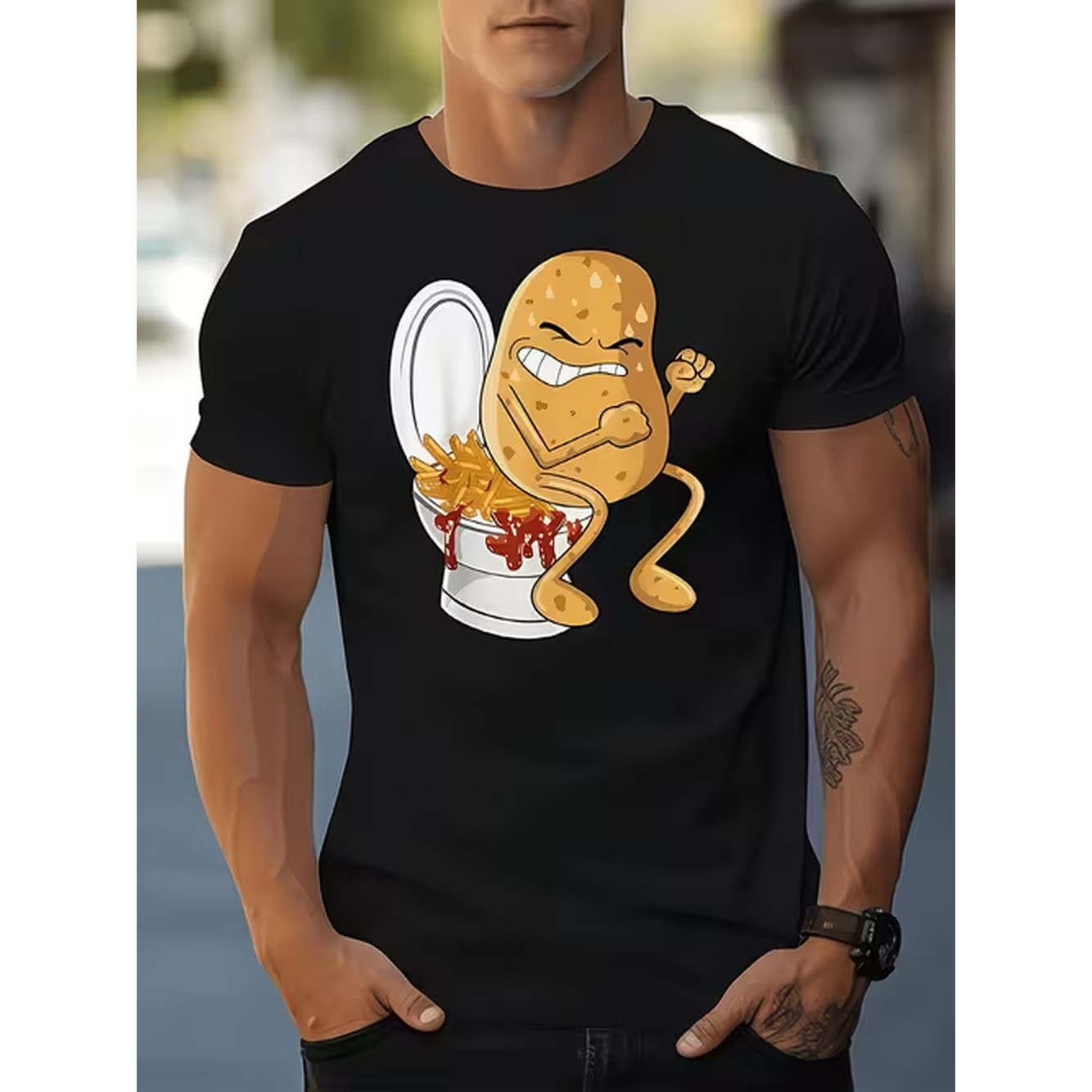 Summer Clothing Images - Мужская повседневная футболка с забавным принтом,