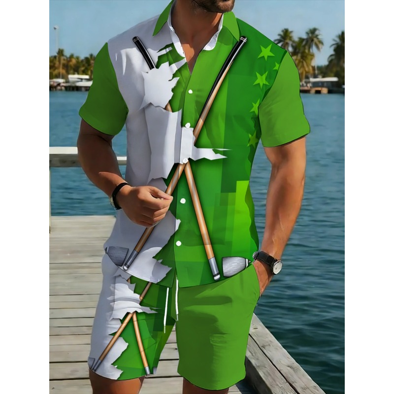 Summer Clothing Sets Men - Мужской легкий повседневный комплект из рубашки