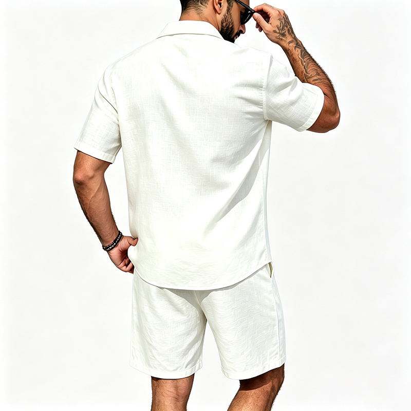 Мужской льняной комплект из дв – обзор и цена Summer Clothing Sets Men