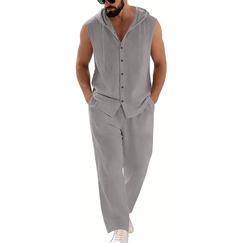 Мужской повседневный льняной к – обзор и цена Summer Clothing Sets Men
