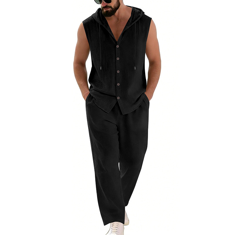 Мужской повседневный льняной к – обзор и цена Summer Clothing Sets Men