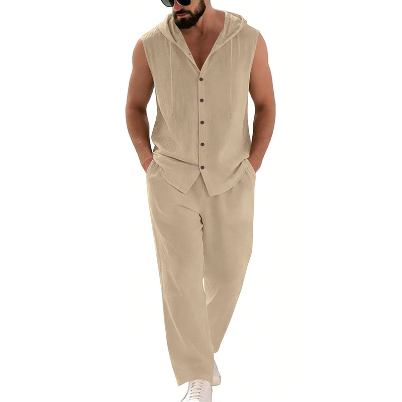 Мужской повседневный льняной к – обзор и цена Summer Clothing Sets Men
