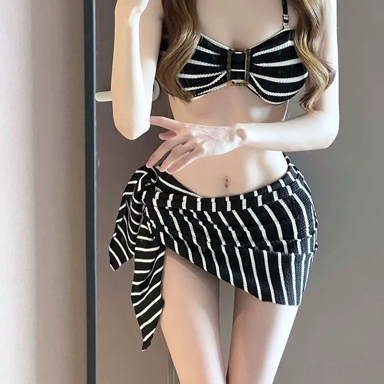 Новый женский черный полосатый – обзор и цена Bikini Set Push Up